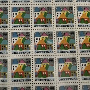 MNH 1986 Scott #2245 Greetings “Village” 22 Cent Sheet of 100 Stamps
